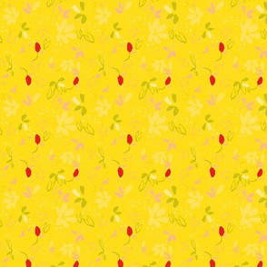 Yellow and red floral