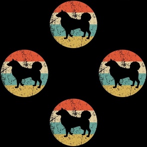 Retro Alaskan Malamute Dog Breed Icon Repeating Pattern Black