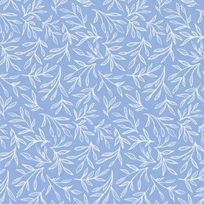 Blue White Leaf Motif in Small Scale