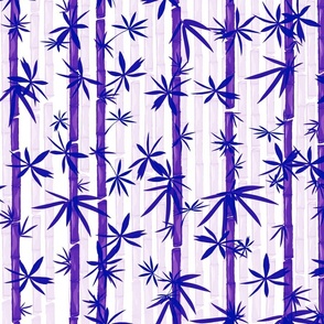 Bamboo Stems Abstract Zen Bamboo Forest in Plum on White