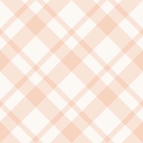 jumbo diagonal plaid / peachy pink