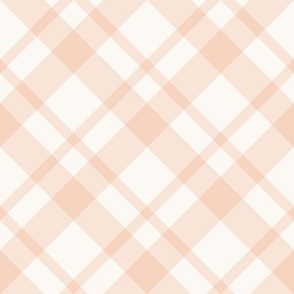 medium diagonal plaid / peachy pink
