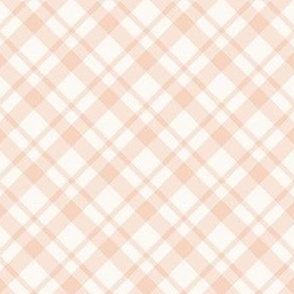 mini diagonal plaid / peachy pink