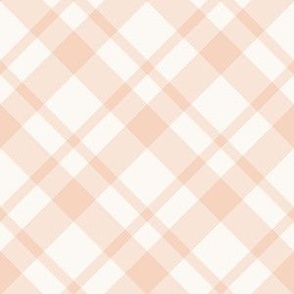 small diagonal plaid / peachy pink