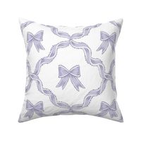 Large Purple and Lavender Purple Bows with Ribbon Diamond Trellis on White (#FFFFFF) Background