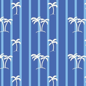 Hawaiian-blue-palms-stripe large Scale