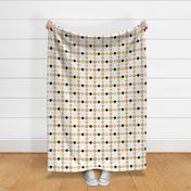 C006 -Large scale pastel grey, beige, peach and mauve mosaic geometric shapes for wallpaper, duvet covers, sheet sets, tablecloths and unisex children's apparel, patchwork and quilting