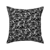 Black and White Organic Lines - Abstract Botanical Hand Drawn Flowing Frilled Lines - Small