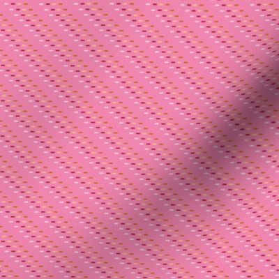 C008 - Mini micro scale mid pink cupcake sprinkles diagonal stripe coordinate for dollhouse wallpaper, patchwork, quilting, girly apparel, hair bows, pet accessories, sheet sets and pillow shams