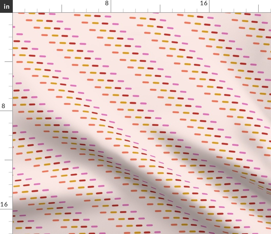 C008 - Large scale blush pink, mustard and mauve cupcake sprinkles diagonal stripe coordinate for wallpaper, kids apparel, duvet covers, sheet sets and pillow shams
