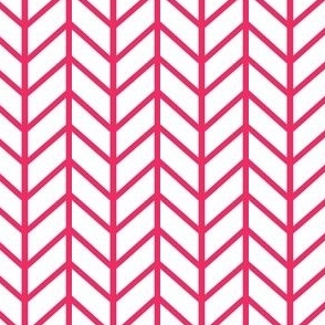 FS Medium Chevron Raspberry Pink on White