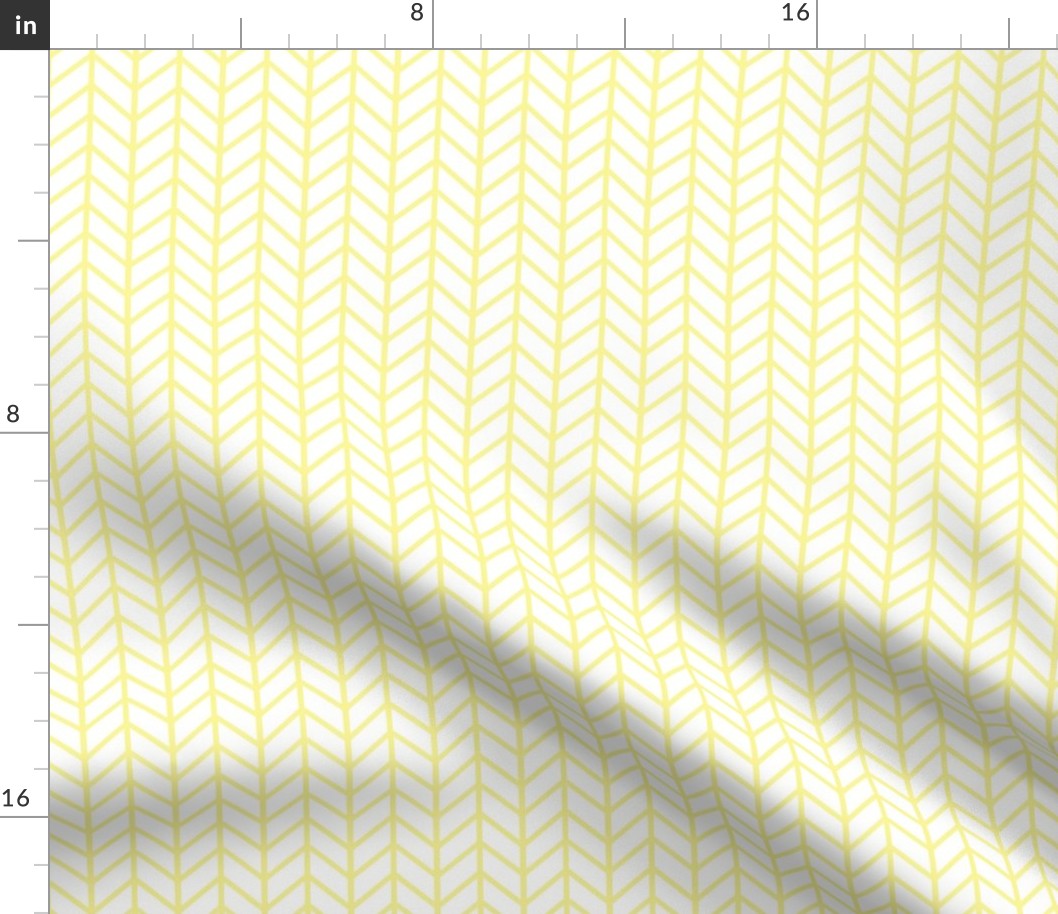 FS Medium Creamy Yellow Chevron on White