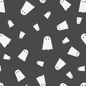 Mini – Cute Halloween Ghostly Ghost – Boo! – Tossed Blender – Charcoal Gray & White