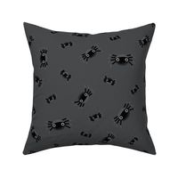 Midi – Cute Halloween Spiders – Tossed Blender – Charcoal Gray & Black