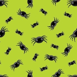 Mini – Cute Halloween Spiders – Tossed Blender – Lime Green & Black