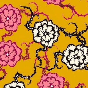 rose repetition (yellow background)