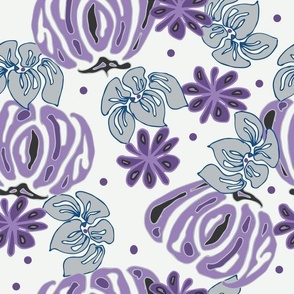 Maracaibo Island Flowers | Hawaii Floral Crocus Petal Purple | Med Scale