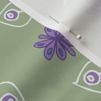 Flower and Leaf Stripes | Mystic Grape Purple