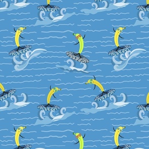 (M)Surfing Bananas-sky blue
