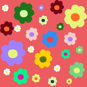 Spring Flowers Y2K Retro Pattern 