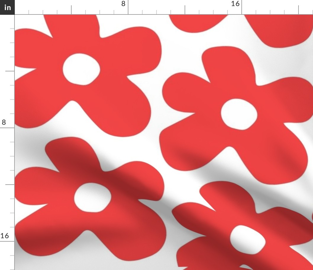 Red and White Flower Pattern