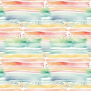 stripes and floral watercolor effect