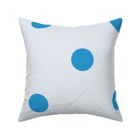Super sized jumbo Polka dots in Blue on White 12 inch repeat