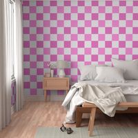 Pink and White Gingham Checkers - Small Square / Baby Pink and White Gingham Check / Persian Pink and Innocent White Gingham