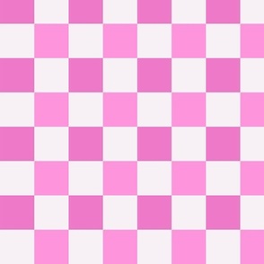 Pink and White Gingham Checkers - Small Square / Baby Pink and White Gingham Check / Persian Pink and Innocent White Gingham