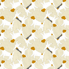 Trotting Russell Terriers - tan