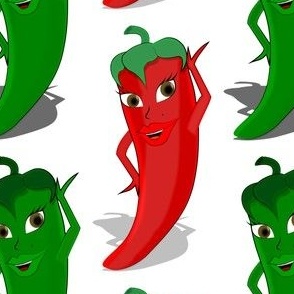 Red and Green  Pepper Divas Pattern