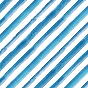 12" Diagonal stripes in cerulean blue