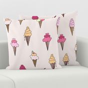 573 - Jumbo scale Ice Cream cones for summertime in pastel pink_ green and blush-16-16