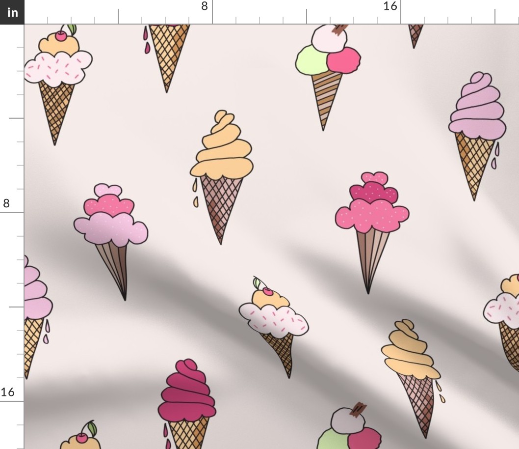 573 - Jumbo scale Ice Cream cones for summertime in pastel pink_ green and blush-16-16