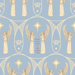 Angels praise God-fish deco-sky blue  white