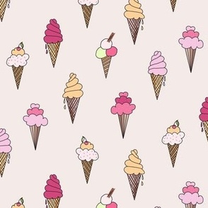 573 - Medium scale Ice Cream cones for summertime in pastel pink_ green and blush-16-16-16