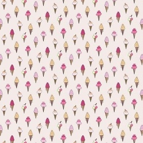 573 - Small scale Ice Cream cones for summertime in pastel pink_ green and blush-16-16-16