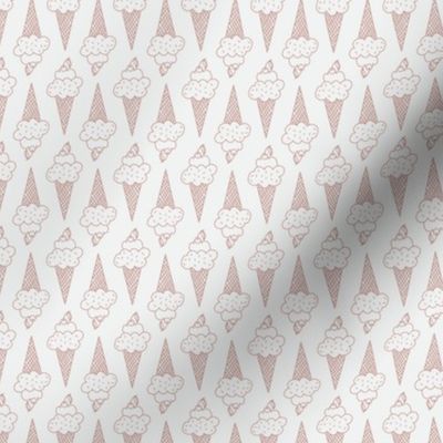 574 - small scale dusty rose pink and off white Ice Cream cones for summertime in soft blush taupe and off white_ for kids aparel_ children's bed linen and decor-16