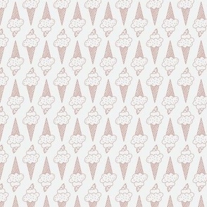 574 - small scale dusty rose pink and off white Ice Cream cones for summertime in soft blush taupe and off white_ for kids aparel_ children's bed linen and decor-16