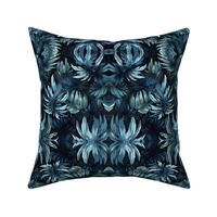 Blue Palm Tree Leaf Patterns: Tranquil Tropical Vibes for Your Space