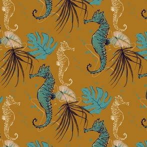 Sea pattern with sea ​​Horse