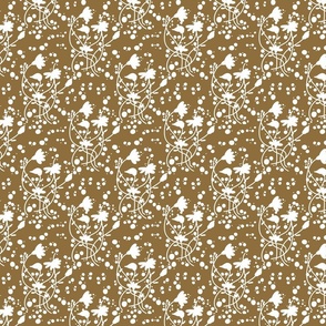 Silhouette Floral Pattern on Tan