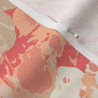 Tropical Beach Floral, Peach Fuzz and Neutrals, Abstract Sea Hibiscus, Medium