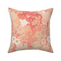 Tropical Beach Floral, Peach Fuzz and Neutrals, Abstract Sea Hibiscus, Medium