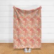 Tropical Beach Floral, Peach Fuzz and Neutrals, Abstract Sea Hibiscus, Medium