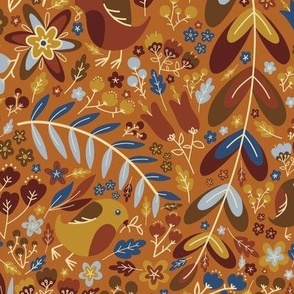 Autumnal Scandi style Floral- Rust