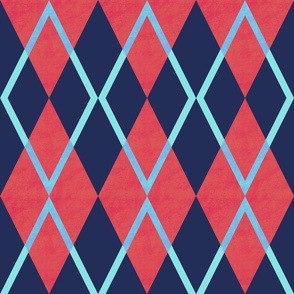 Red and Blue Argyle