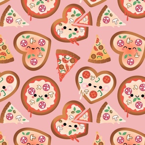 Kawaii Pizza on Pink