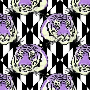 Tiger tiger diamond stripe, lilac, large scale