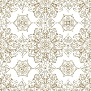 Elegant golden Mandala on off white